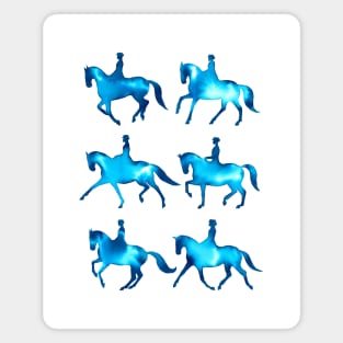 Turquoise Dressage Horses Magnet